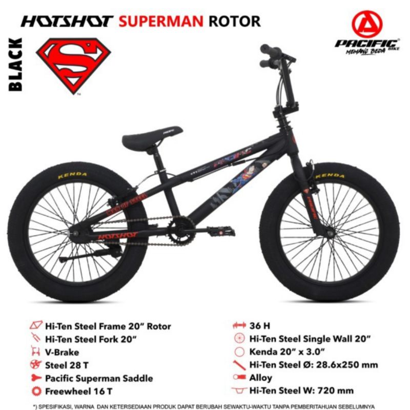 SEPEDA BMX PASIFIC SUPERMAN ROTOR BAN 3.0 20 INCH
