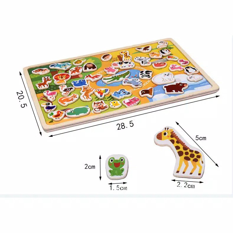 Puzzle Magnet Besar Premium Wooden Puzzle Anak Puzzle Kayu Mainan kayu Wooden Toys