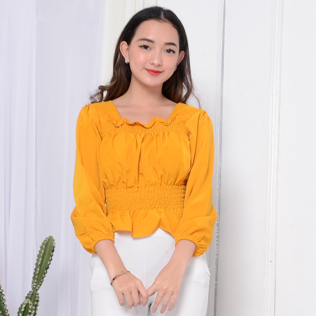 Basic id fashion Blouse Top Sabrina arisa korean