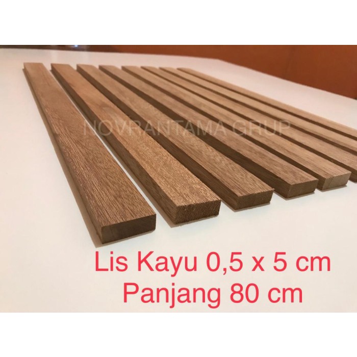 Lis Kayu 0,5x5 cm Panjang 80cm, Lis Kayu 5x50 mm