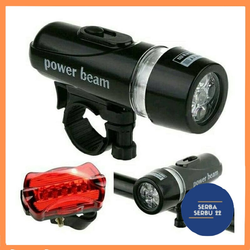 Lampu senter sepeda depan + belakang power beam [SS]