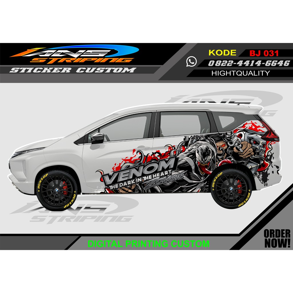 stiker decal mobil xpander, avanza, xenia dll / striping mobil samping