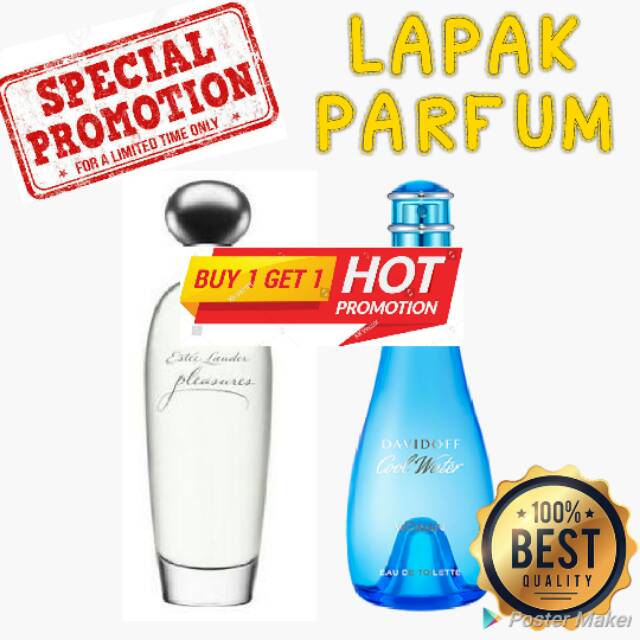 BELI 1 GRATIS 1 Parfum Estee Lauder Pleasures dan Davidoff Cool Water Lady
