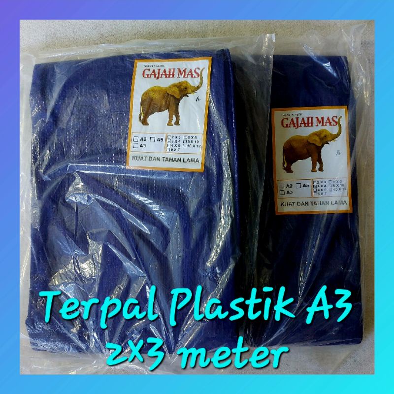 TERPAL PLASTIK A3 2x3 / 2 x 3 METER KOLAM IKAN TRUK MOBIL TENDA KOTAK LELE