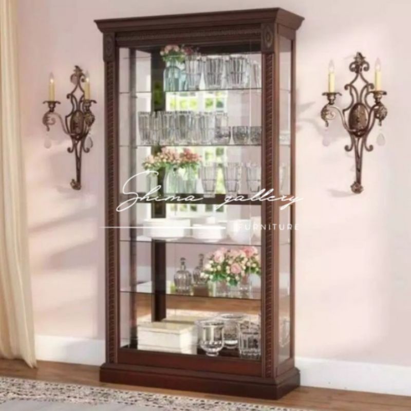 Lemari hias / Lemari kaca / Lemari custom / Lemari kayu jati mebel jepara