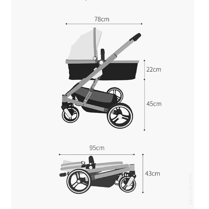 Bebehoo Stroller ST401 All terrain High lansdcape - Dorongan Anak Bebehoo