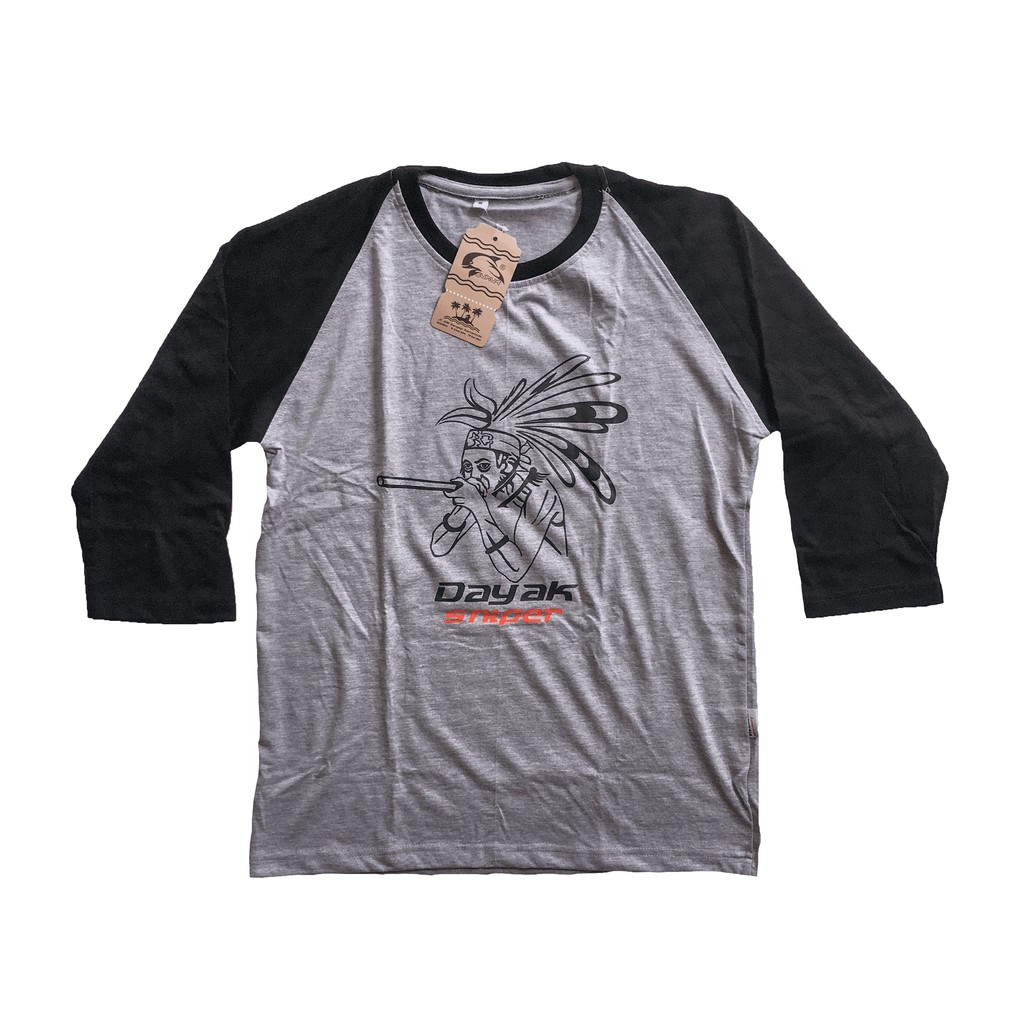 Jukut Kaos Dewasa Raglan Dayak Sniper Oleh Oleh Samarinda Khas Kalimantan Timur