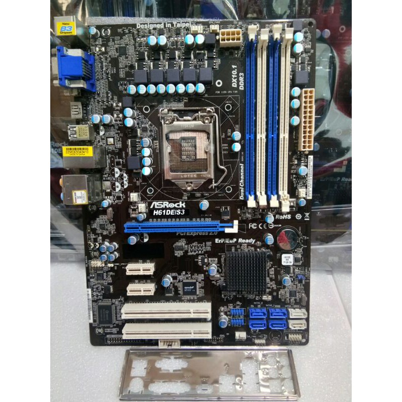 mainboard H61 atx gaming 4 slot ram ashrock H61DE/D3