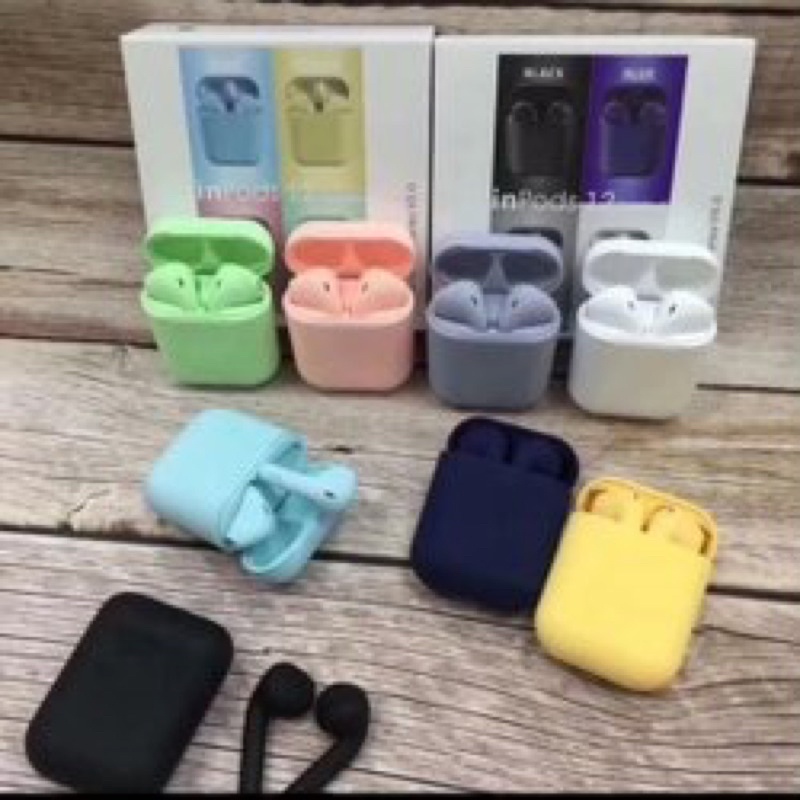 DIJAMIN ENAK!!! Headset Handsfree Earphone HF Bluetooth i12 TWS Macaron Earbuds 5.0 IOS Android Super Bass DIJAMIN-5