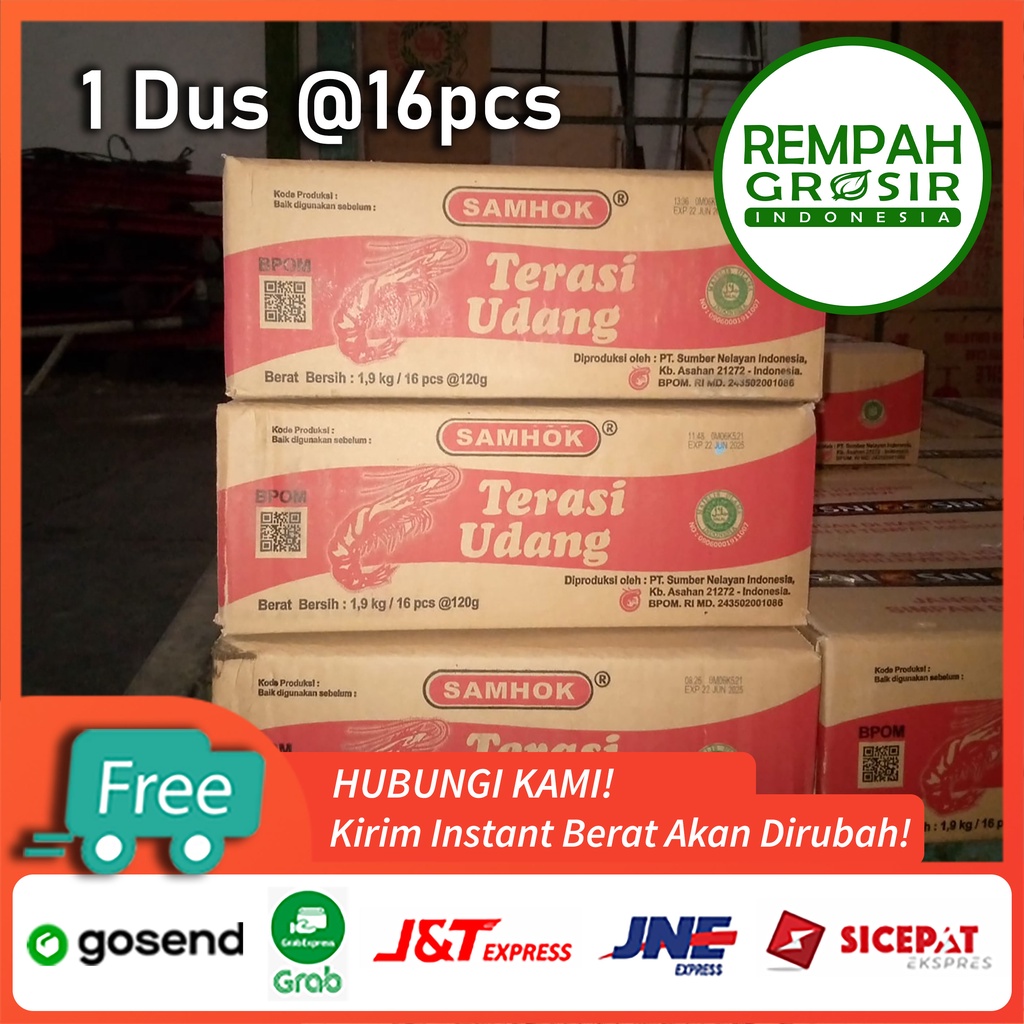 

Terasi Medan | Terasi Udang Samhok 120gr / 1 DUS / 16PCS
