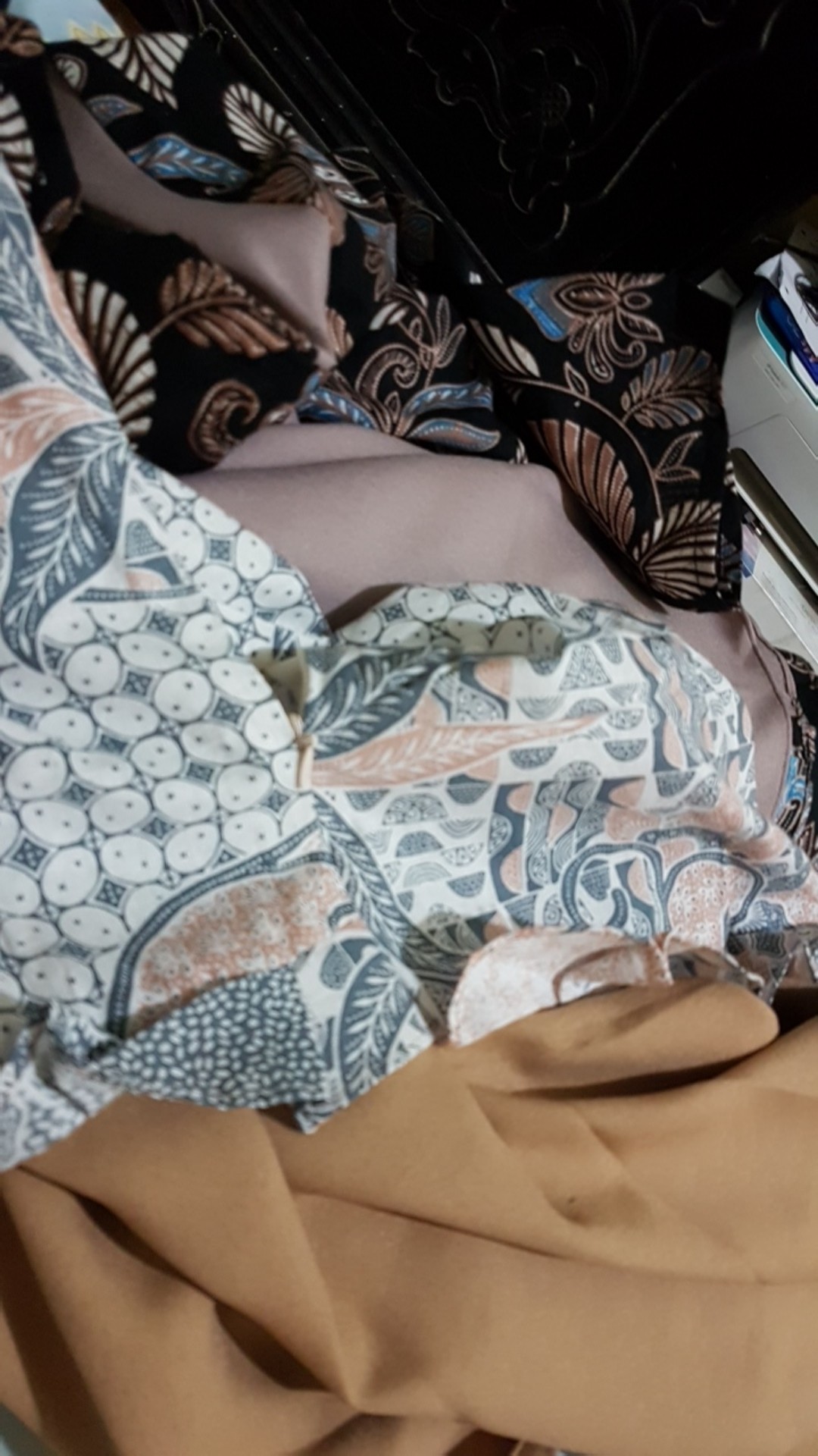 Tey-17 Batik Wanita Asj Sa Hrb026 Kenongo Kemeja Tosca Pendek