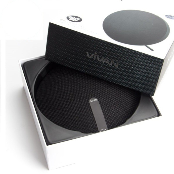 Vivan VSB810 Bluetooth V4.1 Fashionable Linen Mesh Round Speaker Black