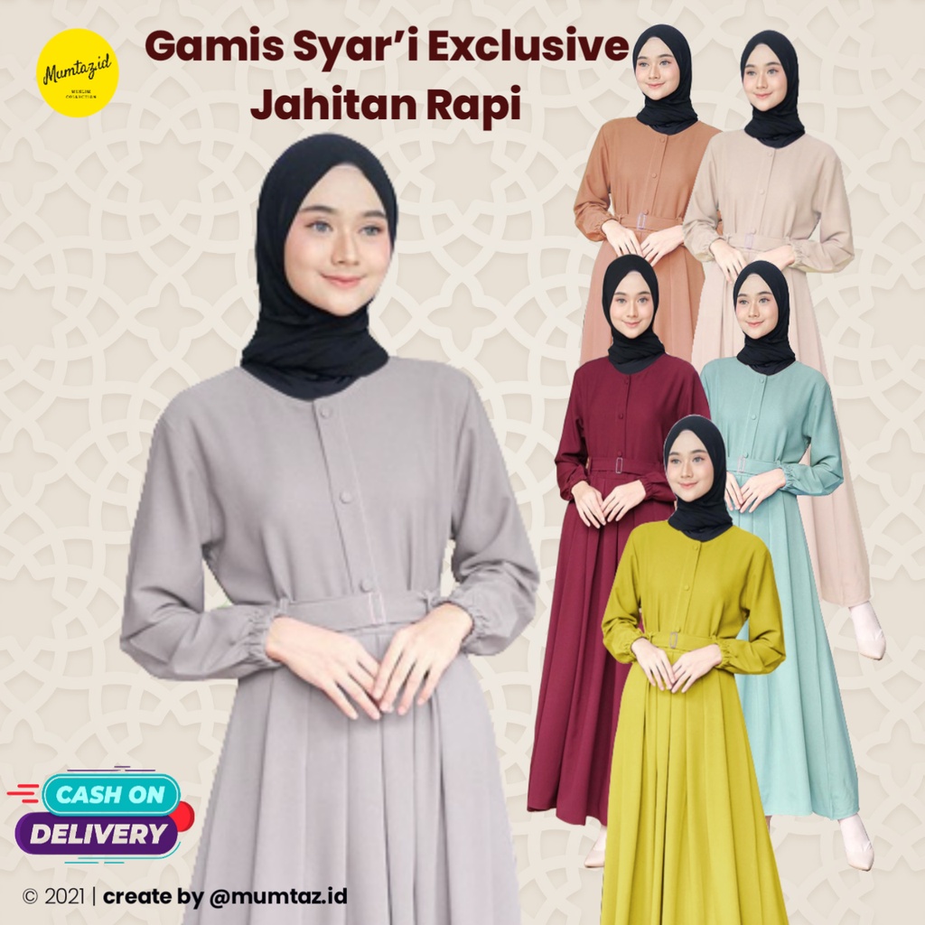 BAJU DRESS GAMIS REMAJA DEWASA WANITA SANTAI MUSLIMAH MUSLIM HITAM POLOS PREMIUM PESTA SYAR"I MOSCRE