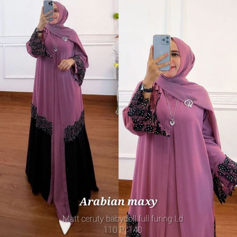 COD arabian FASHION BAJU GAMIS DRESS MAXI SETELAN MUSLIM WANITA CANTIK TERBARU KEKINIAN VIRAL MODIS