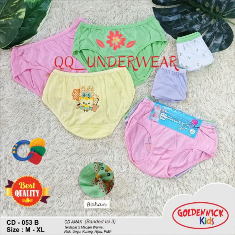 (3 Pc) Celana Dalam Anak Perempuan Golden Nick / CD Anak Motif / Cd Anak Murah / Cd Anak Cewek