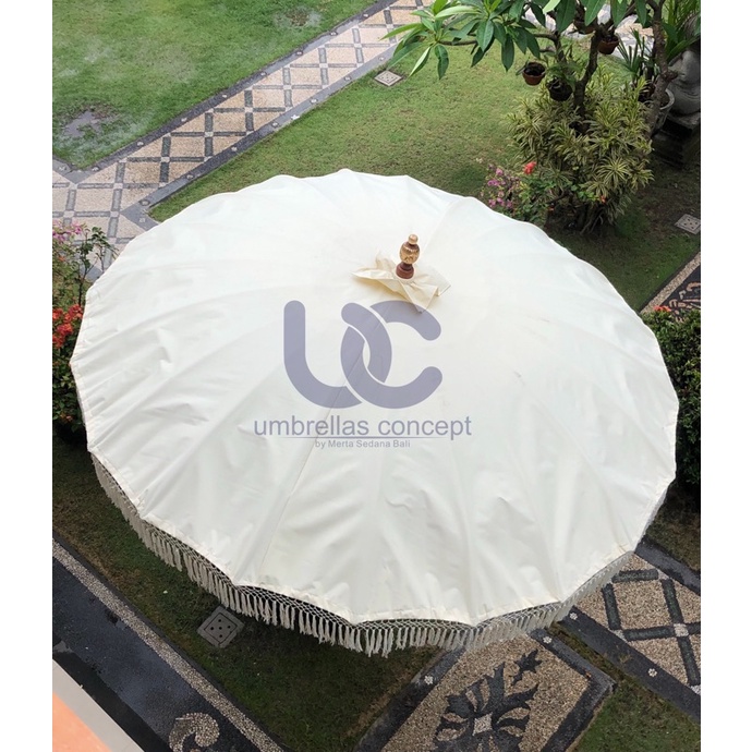 Payung Bali Pantai 3 Meter Rumbai Etnik / Tedung Klasik Tassel Hias Dekorasi Kain Rami &amp; Waterproof