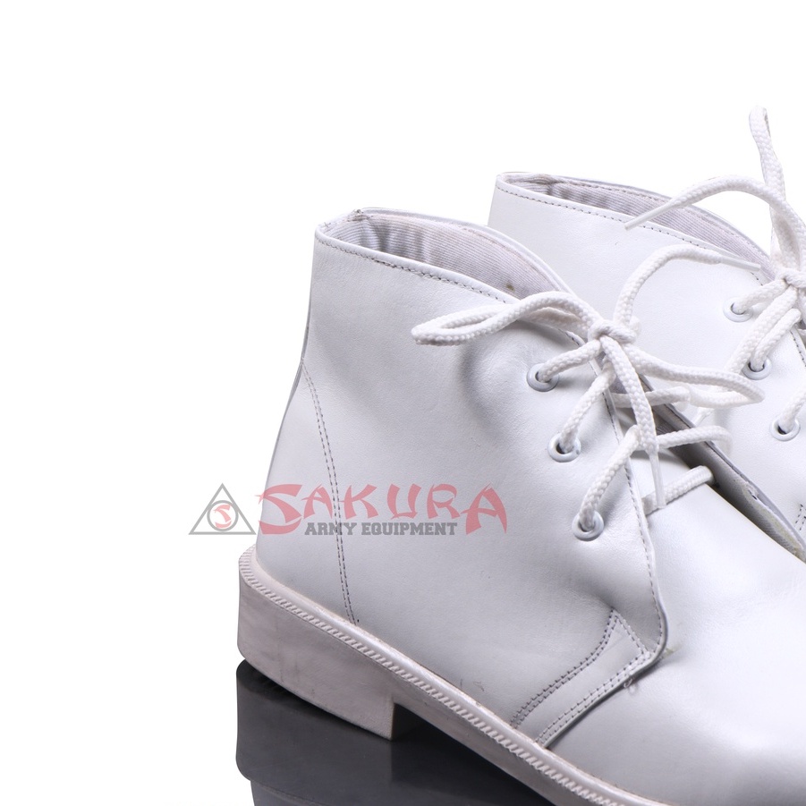 Sepatu PDH Putih Kulit BT 03 Doff Sepatu Upacara Putih