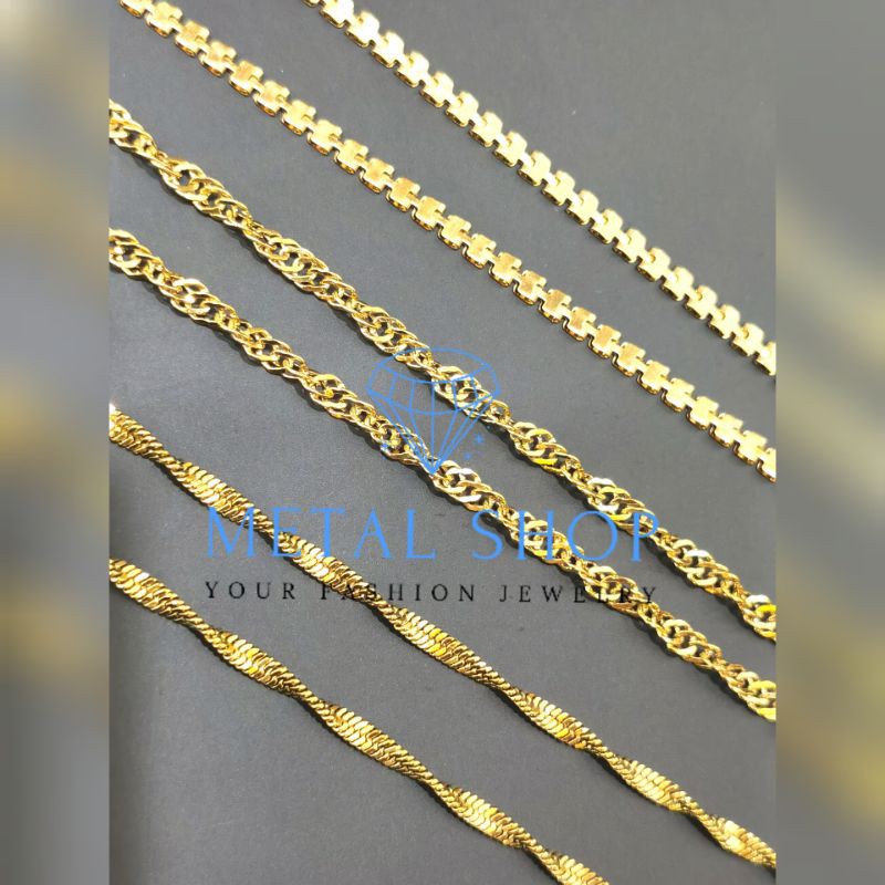 Kalung Titanium Panjang 50cm motif Variasi