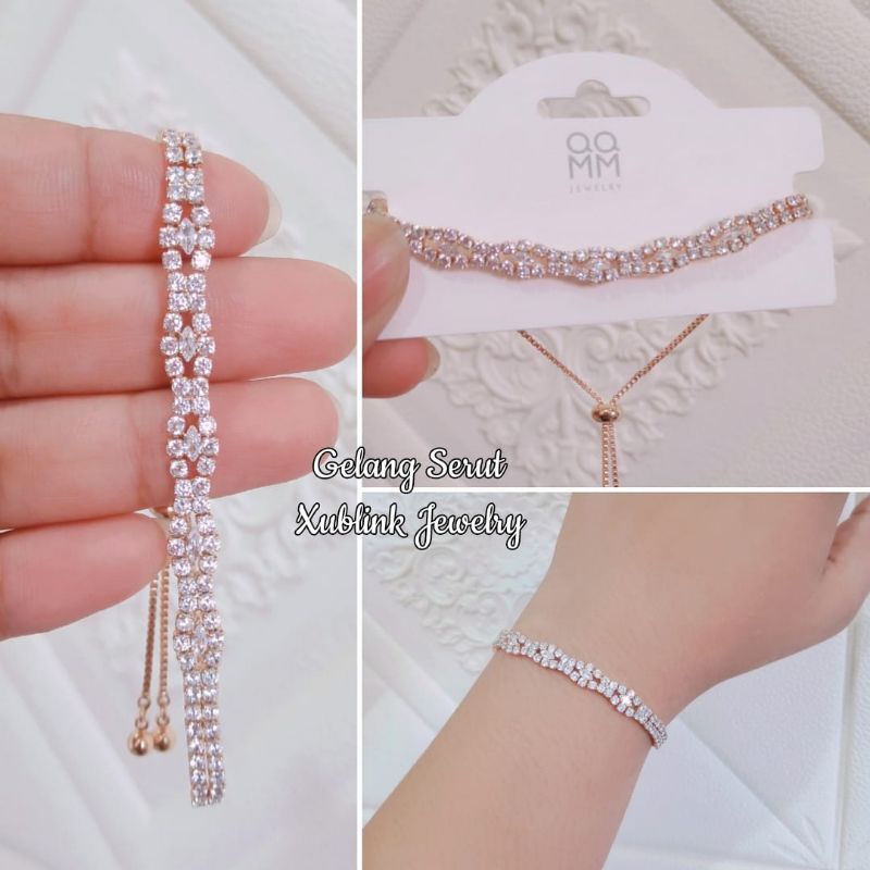 Gelang Serut Titanium Wanita Anti Karat Dan Anti Luntur