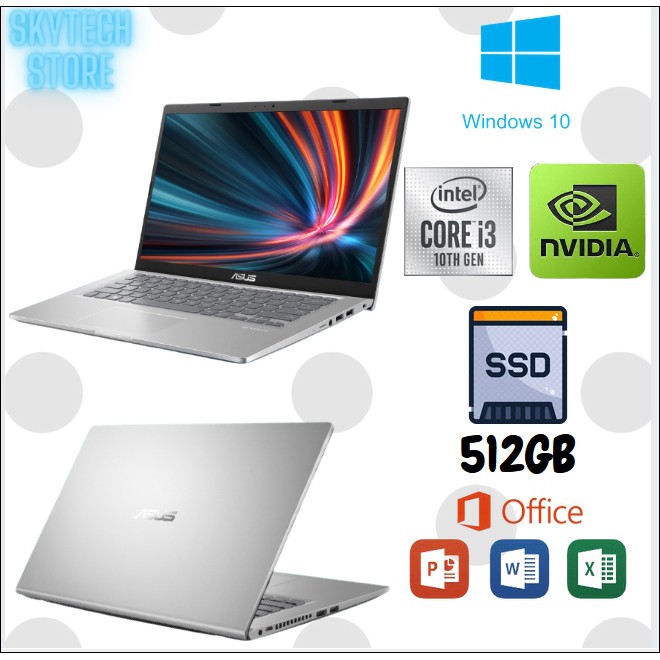 LAPTOP ASUS A416JPO INTEL CORE i3 1005G1 RAM8GB SSD512GB NVIDIA MX330 2GB WINDOWS10 + OFFICE ORI
