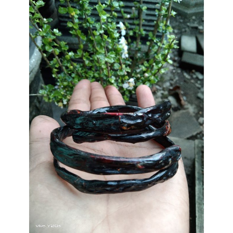 gelang akar bahar merah body hitam