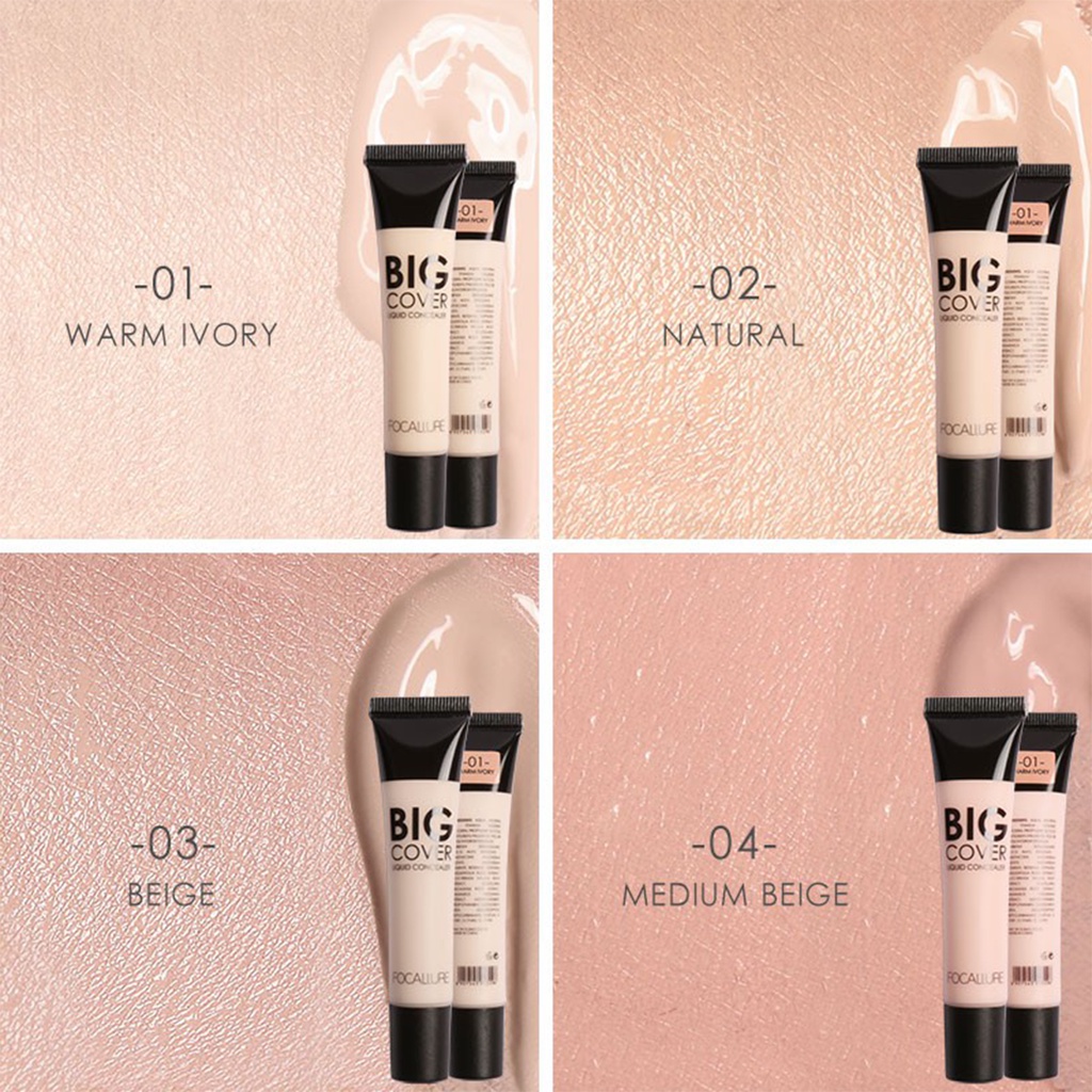 ❤ BELIA ❤ FOCALLURE Big Cover Liquid Concealer FA31 | Tahan Lama | Waterproof | High Pigmented | Full Coverage | BPOM