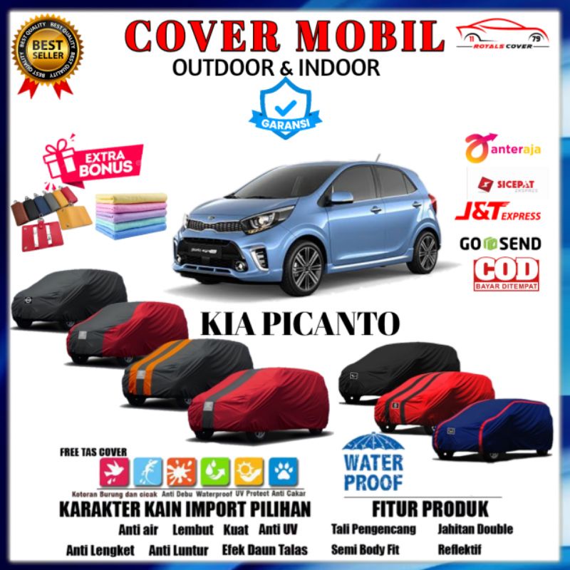 Body Car Cover Mobil Picanto / Sarung Kia Picanto 2006, 2007, 2008, 2009, 2010, 2011 Selimut Mantol Mantel Jas Penutup Pelindung Kerudung Mantel Mobil Kia Picanto Outdoor Waterproof Anti Air