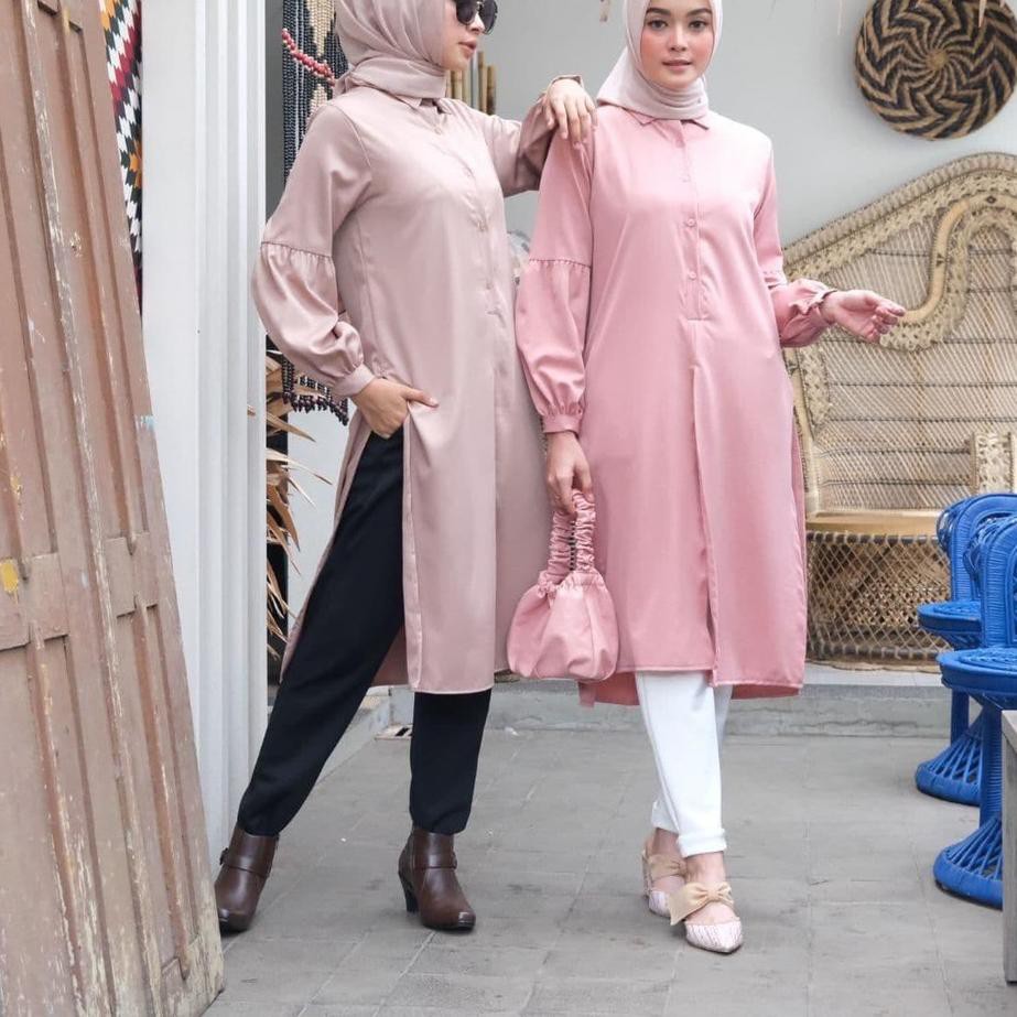 [HARGA RESELLER] ✅ KEMEJA TUNIK ATASAN  POLOS BAJU TUNIK WANITA TERBARU TUNIK KEKINIAN 2021 BUSUI IM