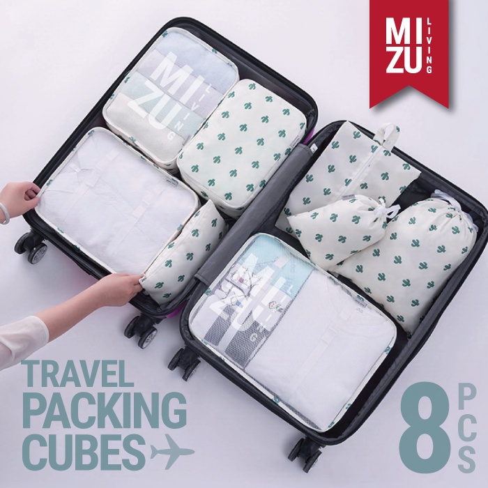 SECRET POUCH Travel Packing Cubes 8in1 Bag Organizer Tas Koper MOTIF