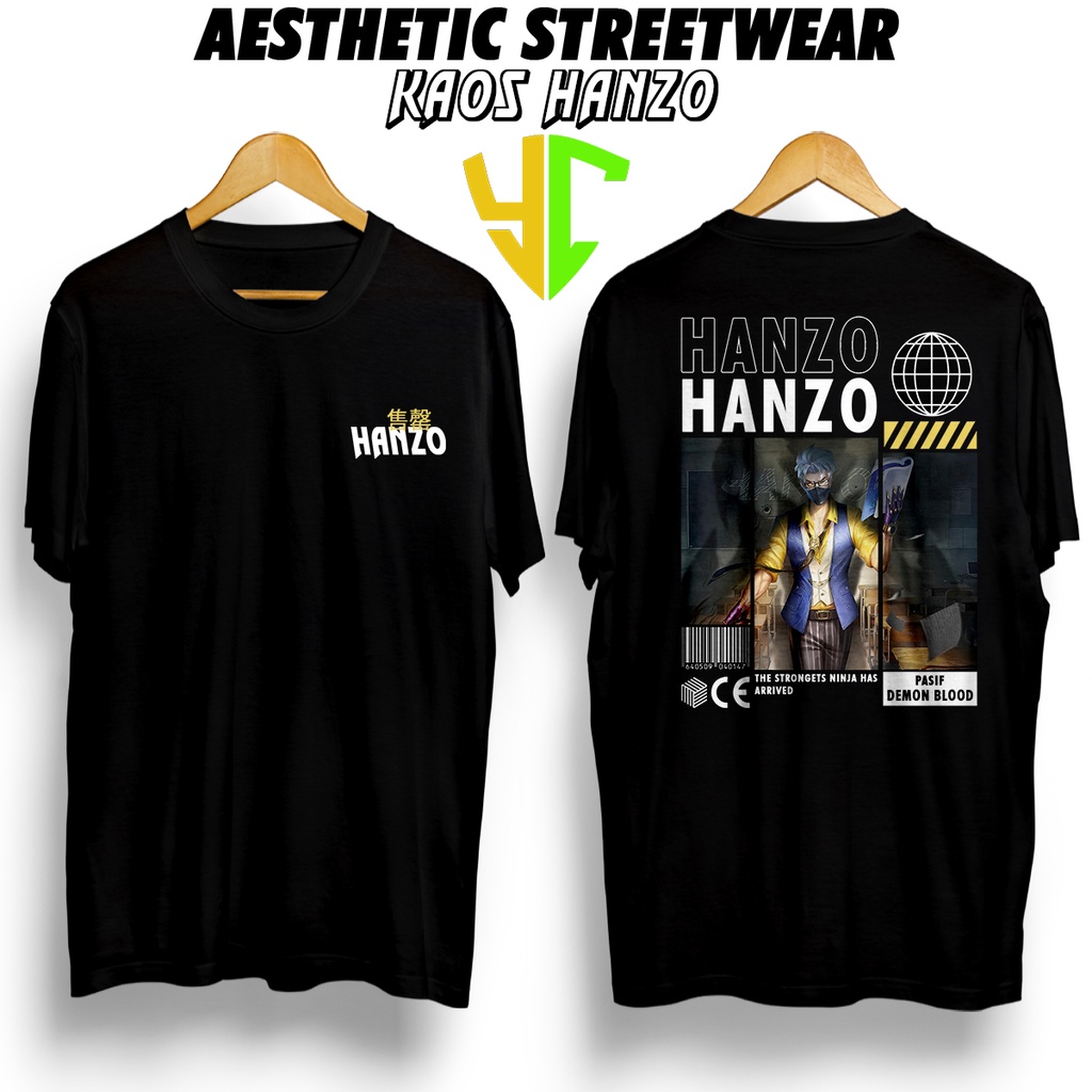 YC Kaos StreetWear Hero ML (HANZO INSIDIOUS TUTOR) Bisa Request Hero, Kaos Pendek Pria Kaos Premium 