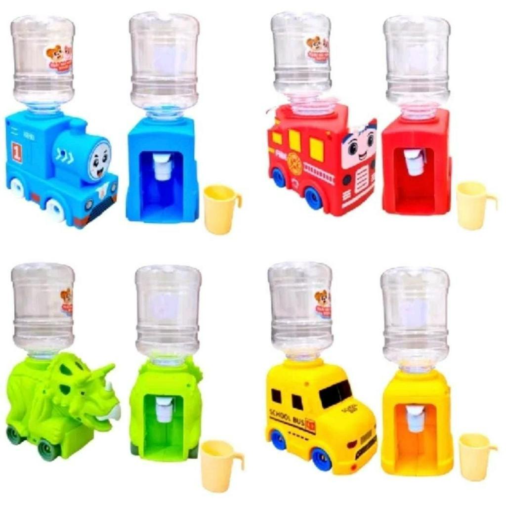 Mainan dispenser mini karakter Mobil dan Dino + Roda