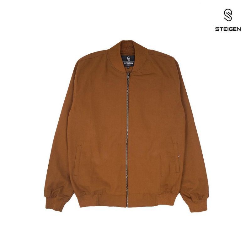 BOMBER JACKET OSLO SUEDING STEIGEN ORIGINAL JAKET BOMBER PRIA COWOK-Caramel
