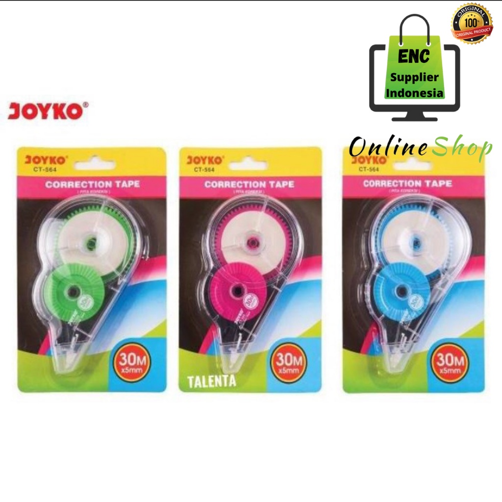 

JOYKO 1 buah correction tape ct564 tipe ex kertas CT-564 tip x pita 5 mm x 30 m penghapus pen per pcs - enc.sup