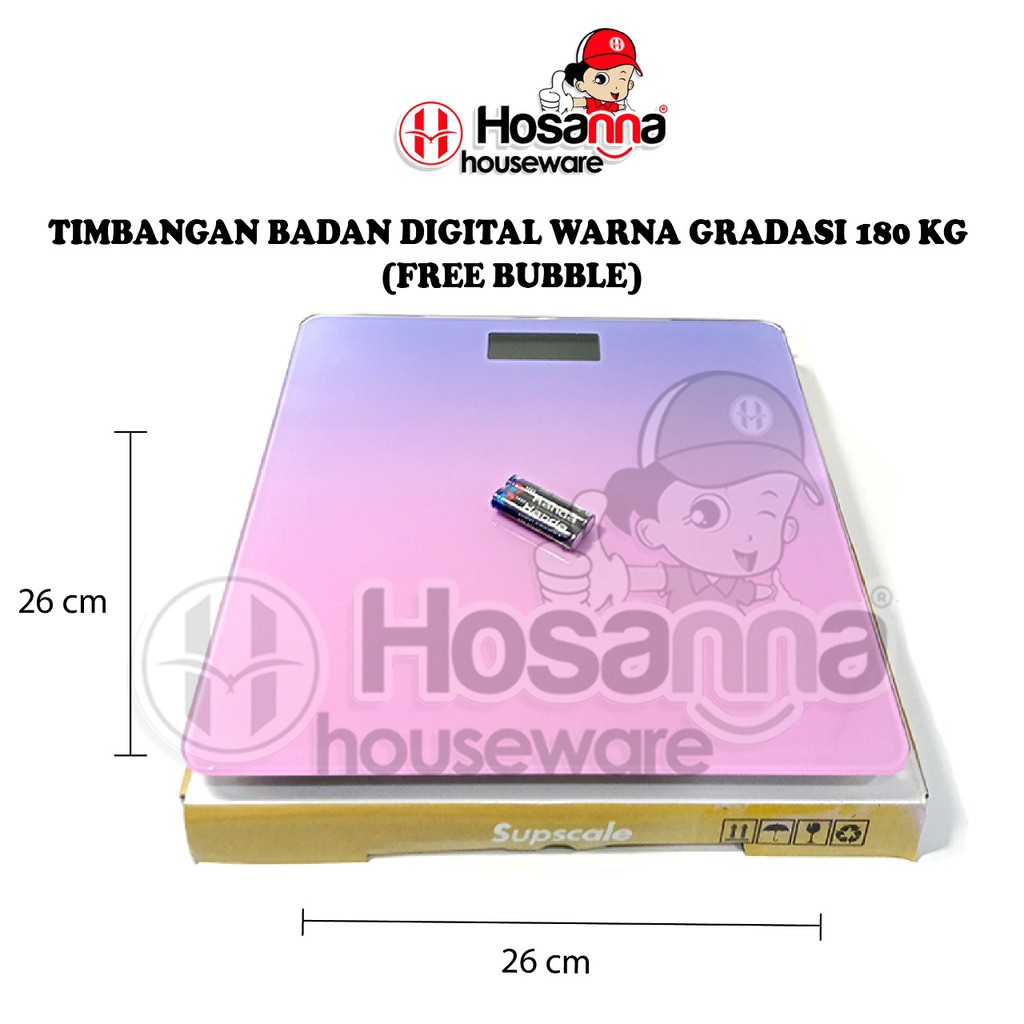 timbangan badan digital warna gradasi 180 kg free bubble