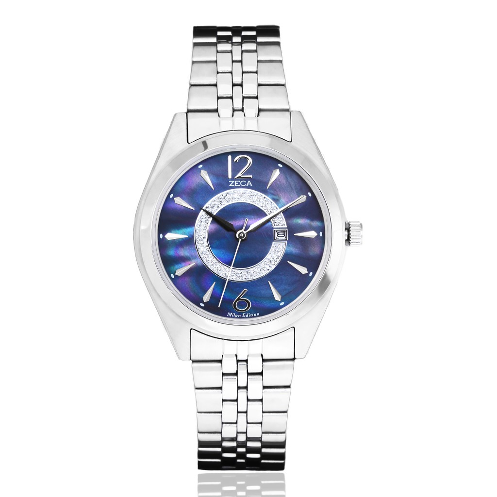 Zeca  Jam Tangan Wanita Stainless Steel Analog Original Bergaransi Anti Air 1003LB silver