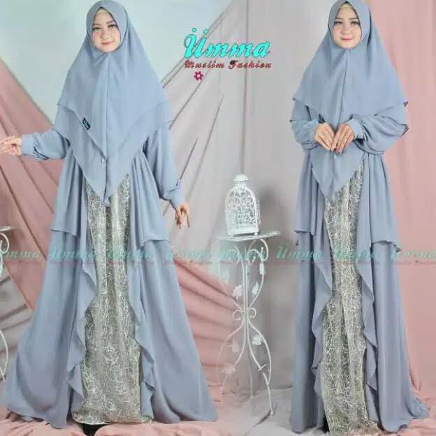 Baju Wanita TERBARU Muslim Pesta Maxi Dres Gamis Syari Naira Ori Umma