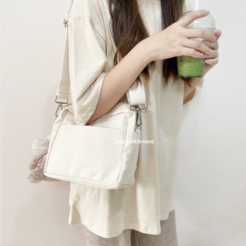 Pouch Minnah Bag Canvas Sling Bag Korea