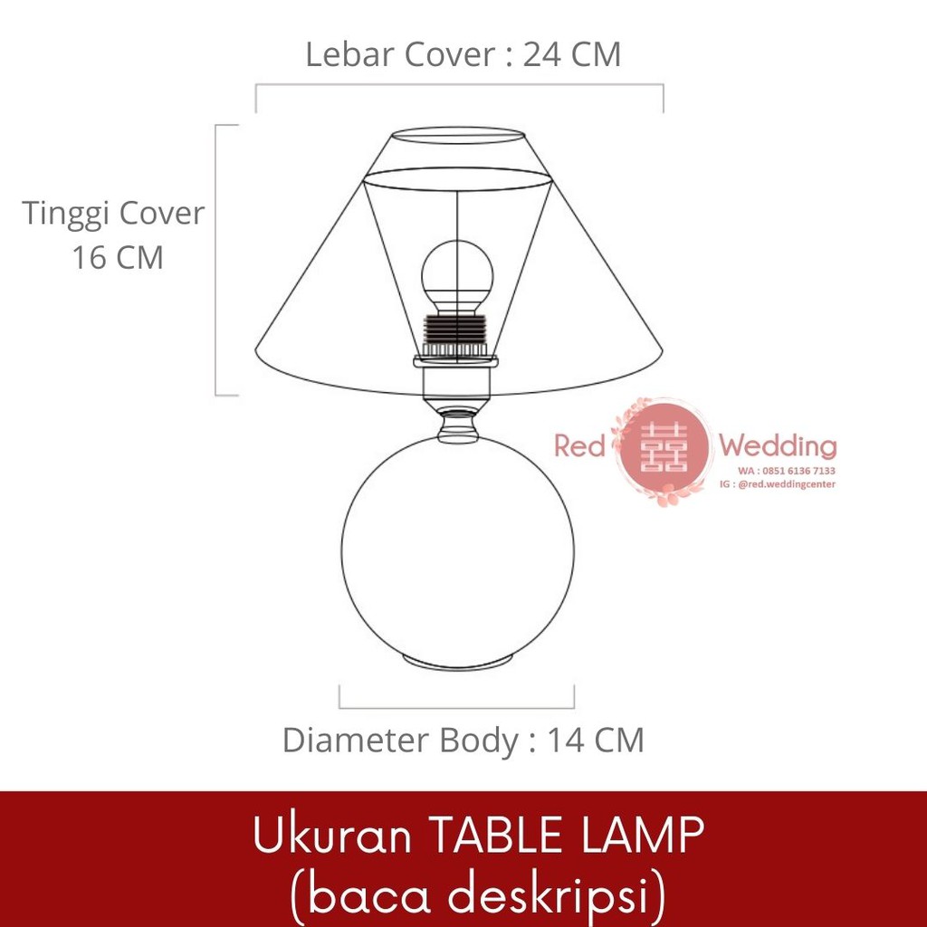 Table Lamp Lampu Aesthetic Wedding Sangjit Shuangxi Elektrik Lampu Tidur Modern fashion estetik