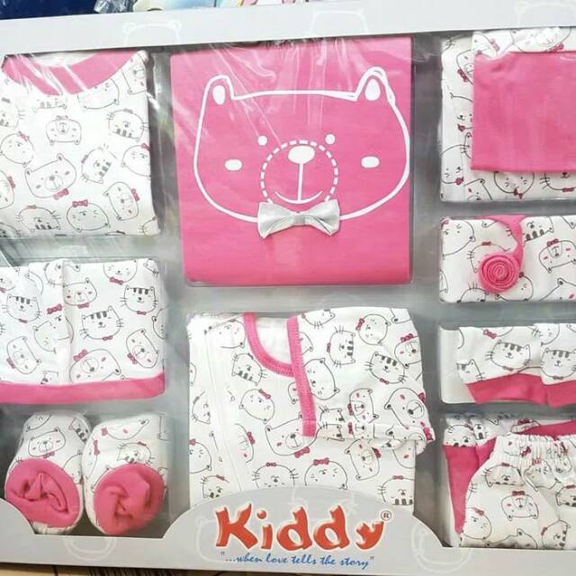 Kiddy gift set Besar kd1206  / Kiddy Baby Gift Set Hard Box / Hampers Bayi Besar /Kado Bayi / Kado Lahiran - Happy Cat Blue - 1206