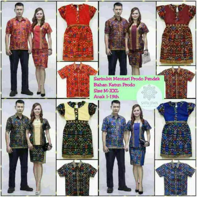 Sarimbit Batik Mentari Pendek Couple Batik Seragam Kebaya Batik Modern Batik Keluarga Batik Anak