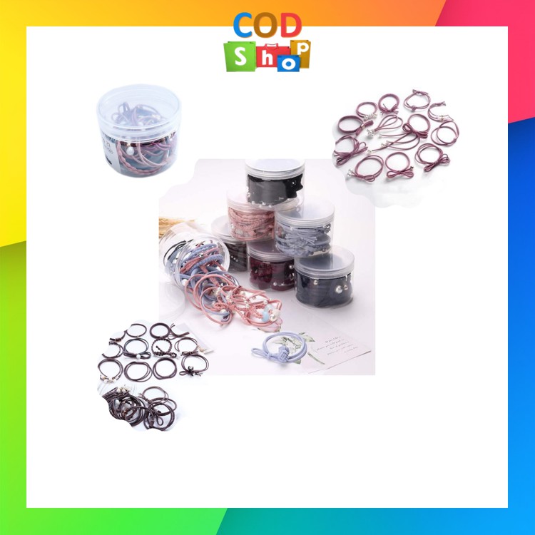 COD - Ikat Rambut 12 in 1 (FREE BOX) /  Kuncir Rambut / Ikat Rambut Korea /  Karet Rambut F5052