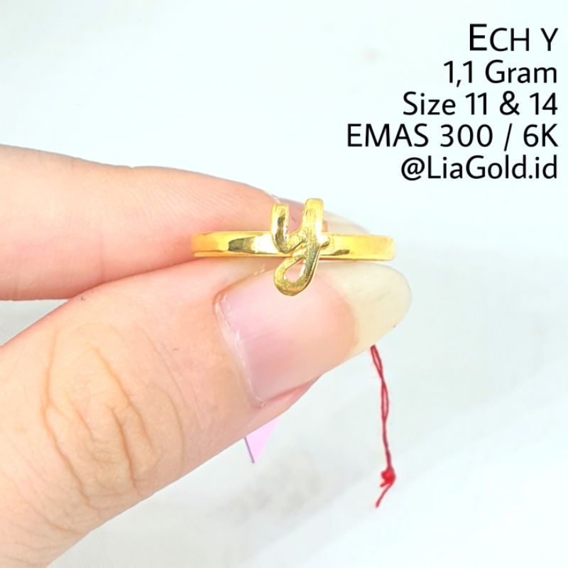 Cincin Huruf EMAS ASLI Kadar 300 / 6K ( TOKO MAS LIA GOLD BEKASI )