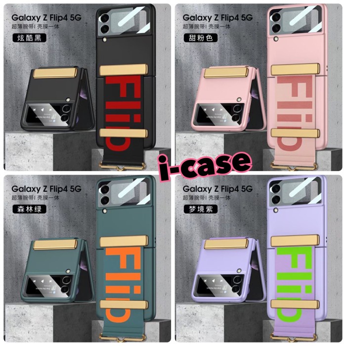 Produk Terbaru Case Samsung Z Flip 4 5G Wristband Strap Ultra Slim Galaxy Z Flip4 Gkk