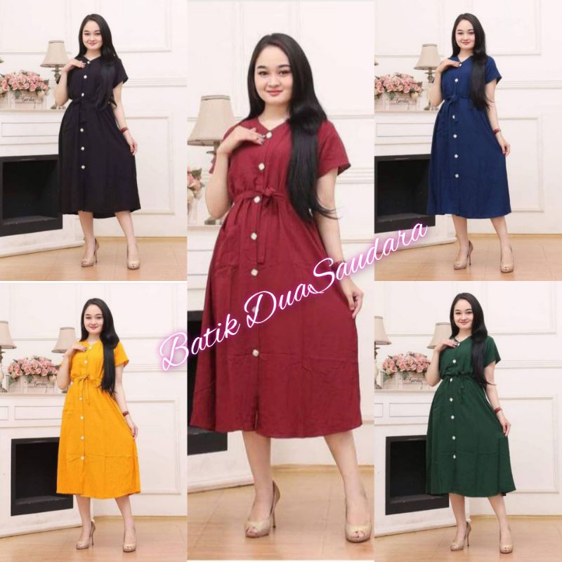 Daster Busui Kekinian Murah Daster Polos Rayon Premium Model Terbaru Full Kancing Depan Aktif COD