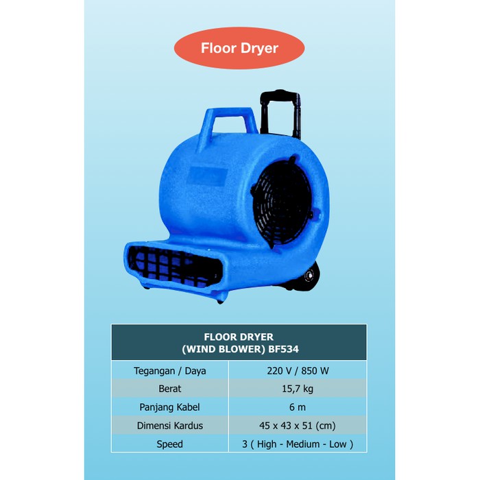 Floor Dryer (Wind Blower) - Mesin Pengering Lantai