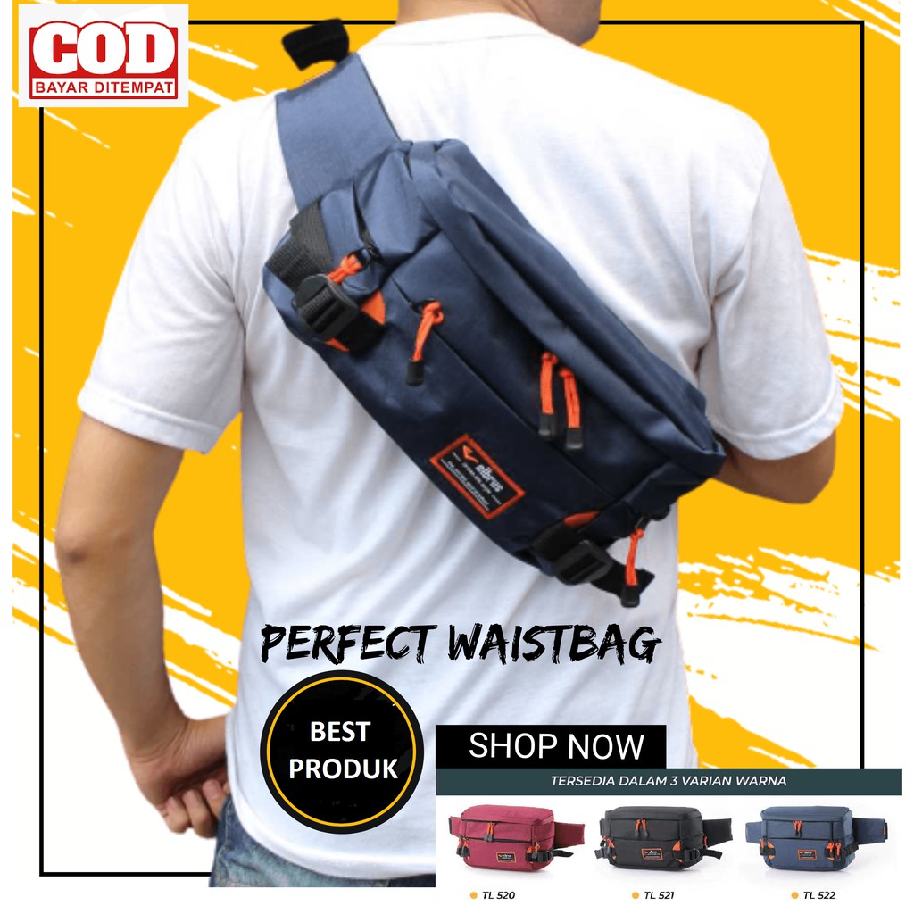 Tas Waist Bag Selempang Pria Waistbag Cowok