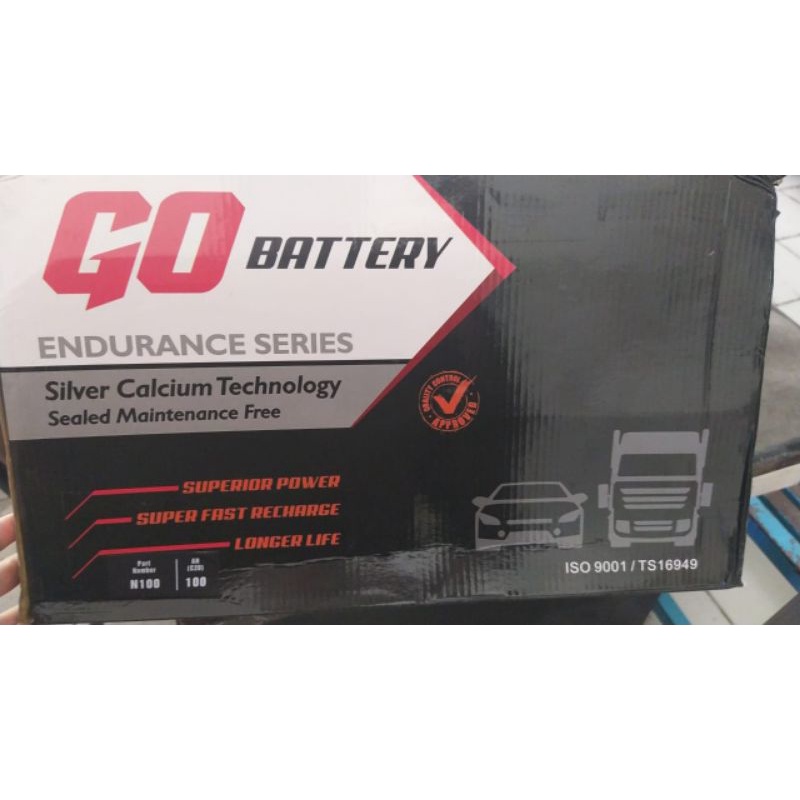 Aki Kering Go Battery N100 12V 100Ah - Aki Genset, Forklift, Panel Surya