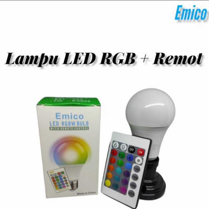 Lampu Bohlam LED Smart RGB + Remote Warna Warni 7W E27 SNI