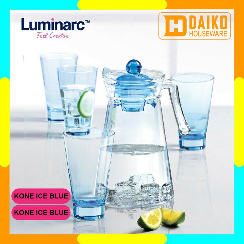 Teko Set Luminarc Kone &amp; Shetland 5 Pcs Drinkset - Jug &amp; Gelas Minum Set Original Luminarc