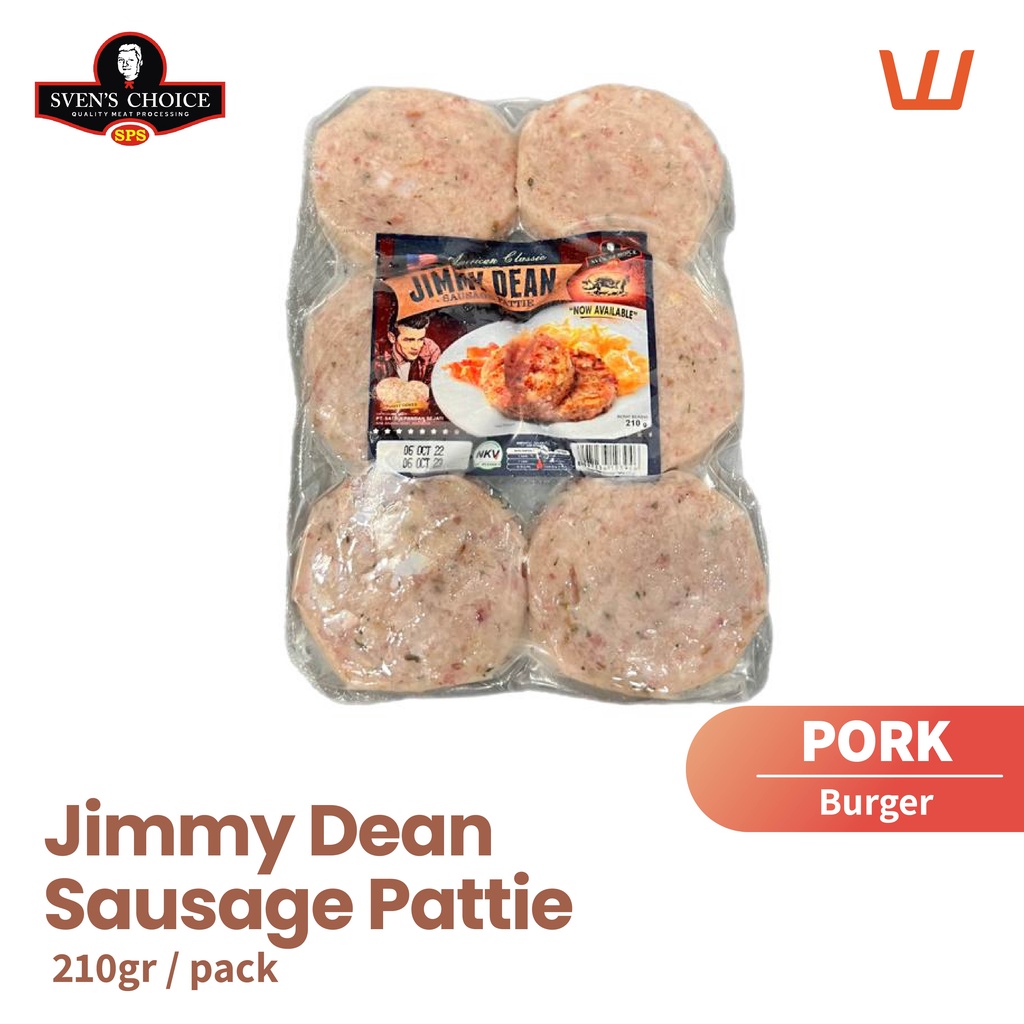 

Jimmy Dean Sausage Patty Pork 210gr Sven's Choice